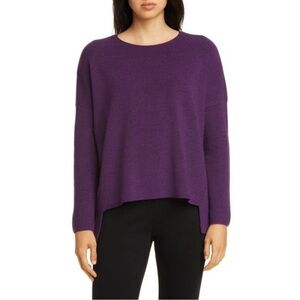 Eileen Fisher Merino Wool High Low Sweater Top Medium